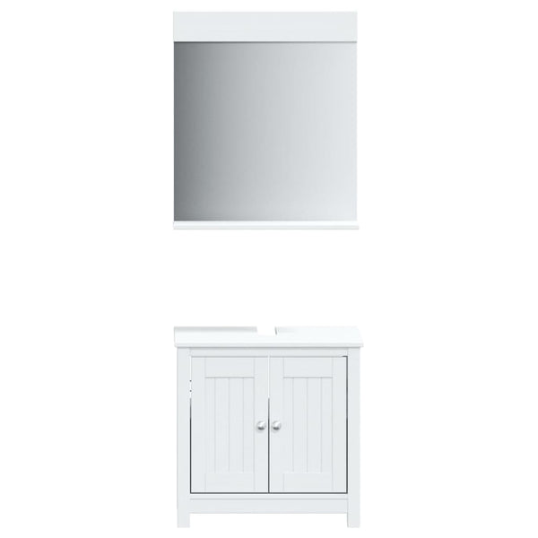 Badmöbel Set Weiß Kiefer Massivholz 2-tlg