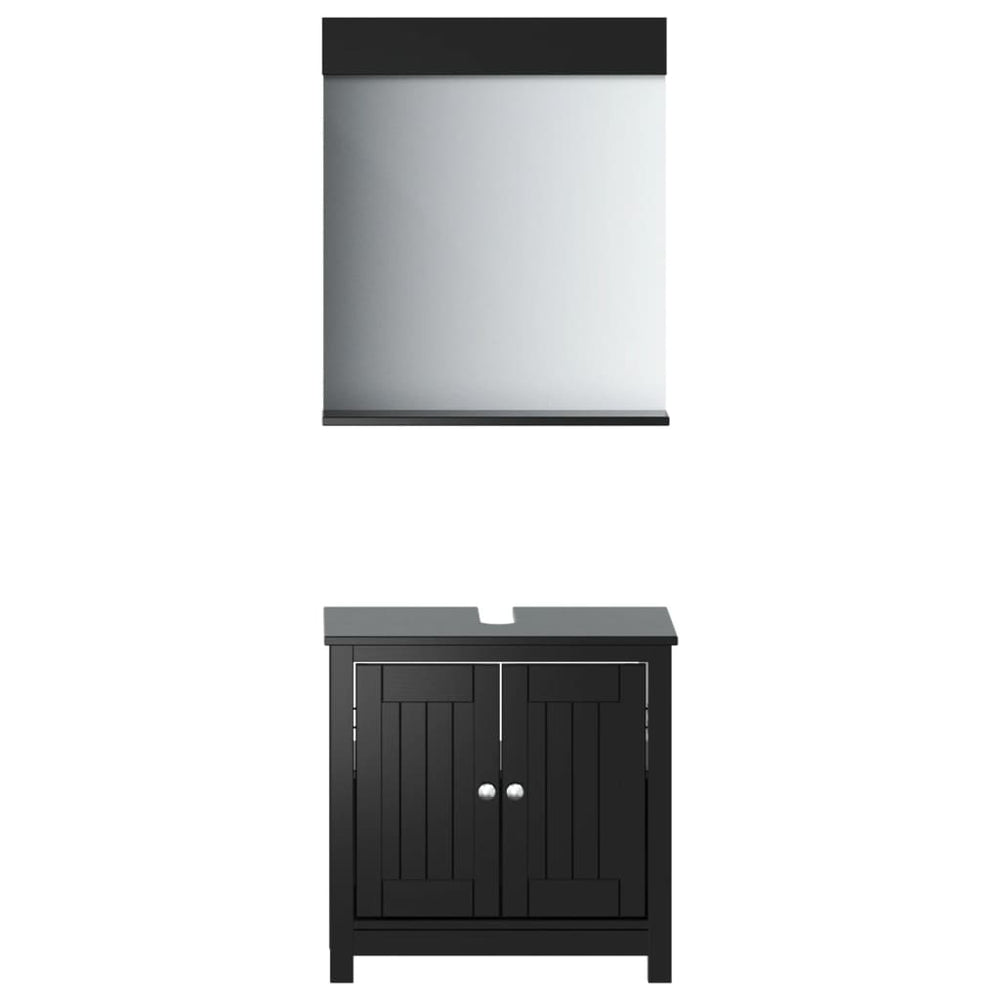 vidaXL Ensemble de meubles de salle de bain 2 pièces BERG Noir Pin Massif