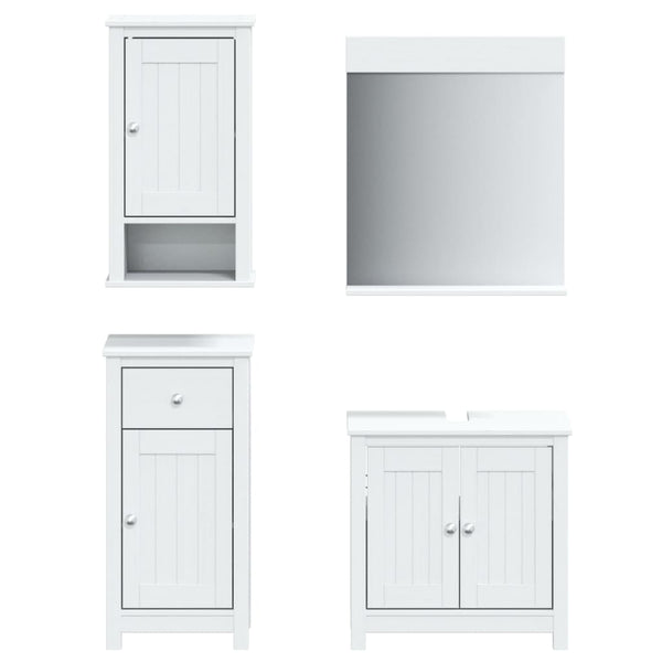 vidaXL Ensemble de meubles de salle de bain 4 pcs BERG Blanc Pin massif