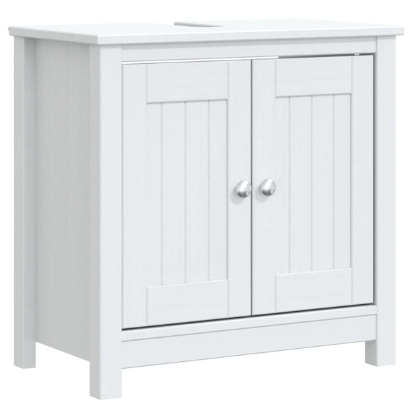 vidaXL Ensemble de meubles de salle de bain 4 pcs BERG Blanc Pin massif