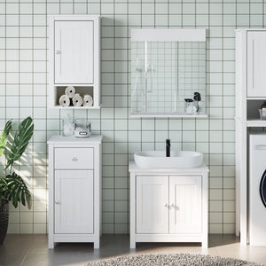 vidaXL Ensemble de meubles de salle de bain 4 pcs BERG Blanc Pin massif