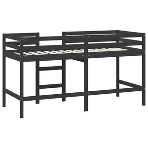 Kinder Hochbett Schwarz 80x200 cm Kieferholz