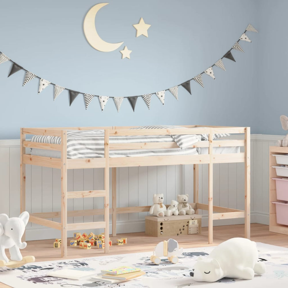 vidaXL Lit mezzanine enfant avec échelle 80x200 cm Bois de pin massif