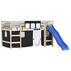 Hochbett Vorhänge Weiß & Schwarz
