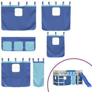 Blaue Vorhänge für Hochbett