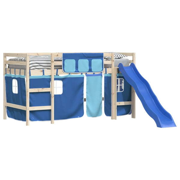 Blaue Vorhänge für Hochbett