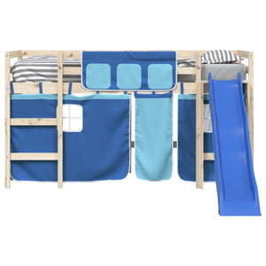 Blaue Vorhänge für Hochbett