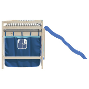 Blaue Vorhänge für Hochbett