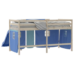 Blaue Vorhänge für Hochbett