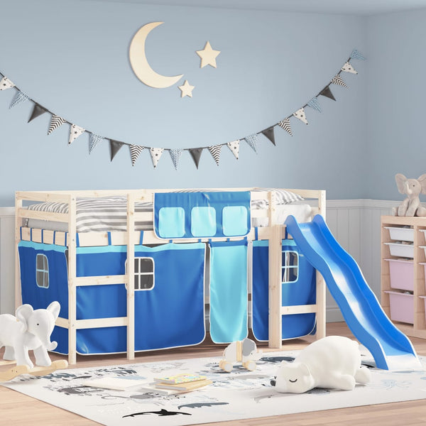 Blaue Vorhänge für Hochbett