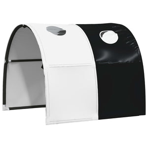 Hochbett Vorhänge mit Tunnel Weiß/Schwarz