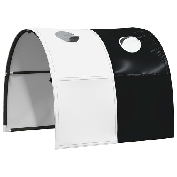 Hochbett Vorhänge mit Tunnel Weiß/Schwarz