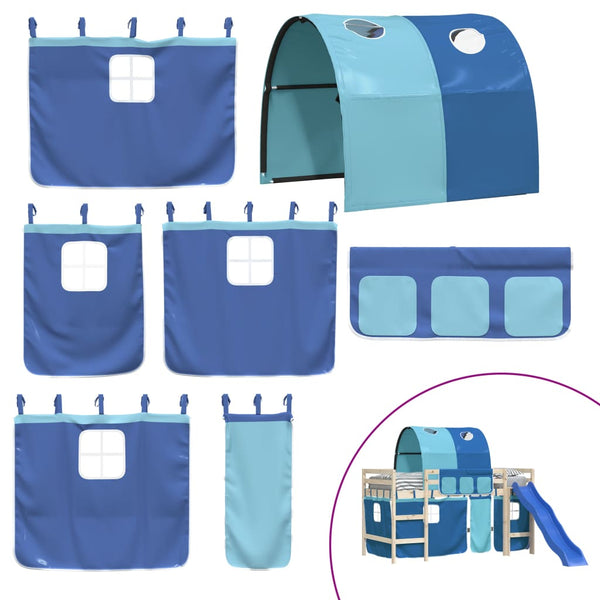 Hochbett Vorhänge mit Tunnel Blau