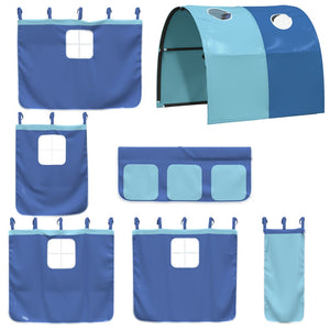 Hochbett Vorhänge mit Tunnel Blau
