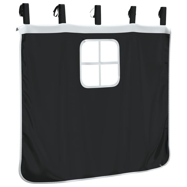 vidaXL Rideaux pour lit mezzanine avec tunnel et tour Blanc et noir