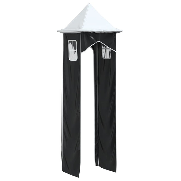 vidaXL Rideaux pour lit mezzanine avec tunnel et tour Blanc et noir