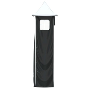 vidaXL Rideaux pour lit mezzanine avec tunnel et tour Blanc et noir