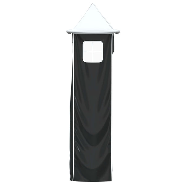 vidaXL Rideaux pour lit mezzanine avec tunnel et tour Blanc et noir