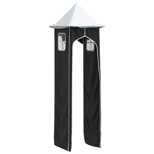 vidaXL Rideaux pour lit mezzanine avec tunnel et tour Blanc et noir