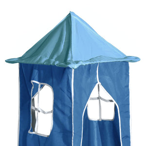 Hochbett Vorhänge mit Tunnel und Turm, Blau