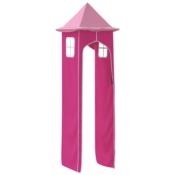 Rosa Vorhänge für Hochbett mit Tunnel und Turm
