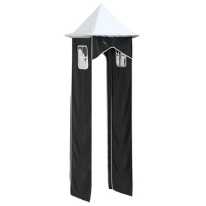 Hochbett Vorhänge mit Turm, Weiß & Schwarz