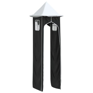 Hochbett Vorhänge mit Turm, Weiß & Schwarz