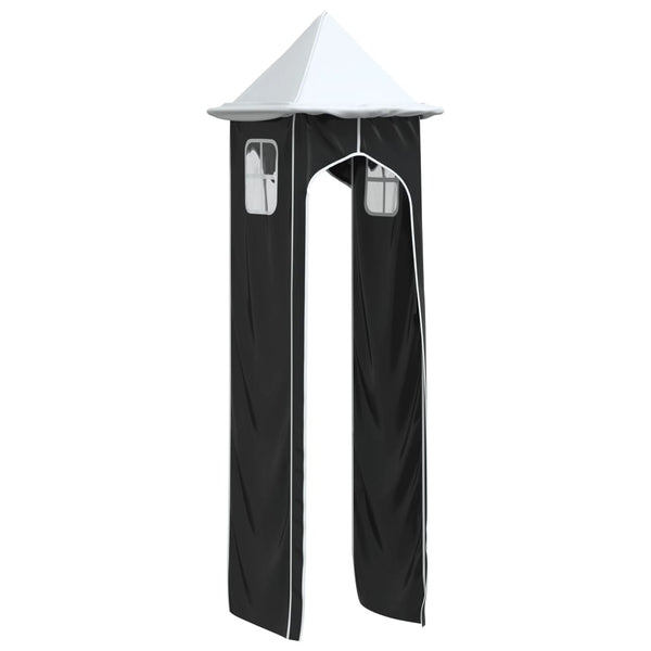 Hochbett Vorhänge mit Turm, Weiß & Schwarz