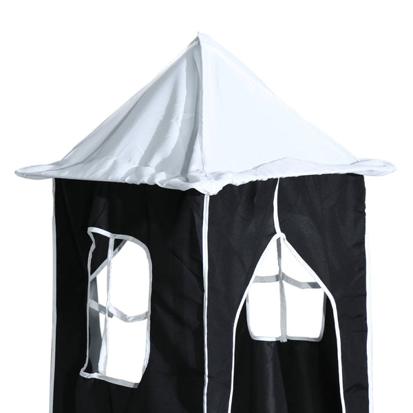 Hochbett Vorhänge mit Turm, Weiß & Schwarz