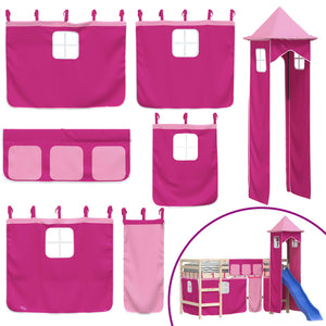 Rosa Turm-Vorhänge für Hochbett