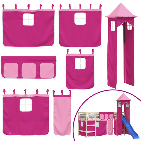 Rosa Turm-Vorhänge für Hochbett