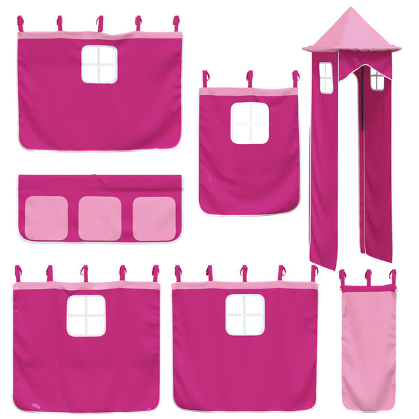Rosa Turm-Vorhänge für Hochbett