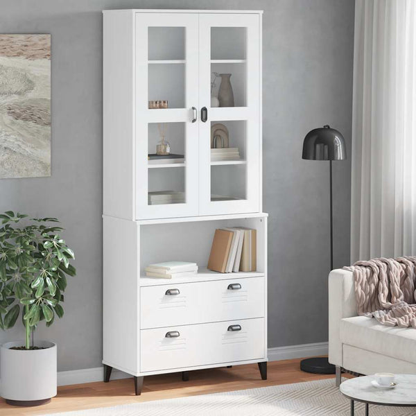 vidaXL VIKEN Highboard White 80x40x200 cm Solid Pine