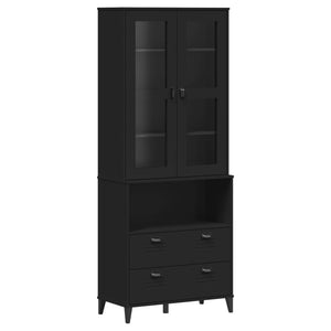 vidaXL Highboard VIKEN Noir 80x40x200 cm Bois de pin massif