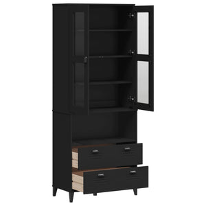 vidaXL Highboard VIKEN Noir 80x40x200 cm Bois de pin massif