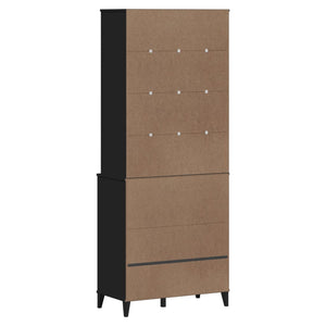 vidaXL Highboard VIKEN Noir 80x40x200 cm Bois de pin massif