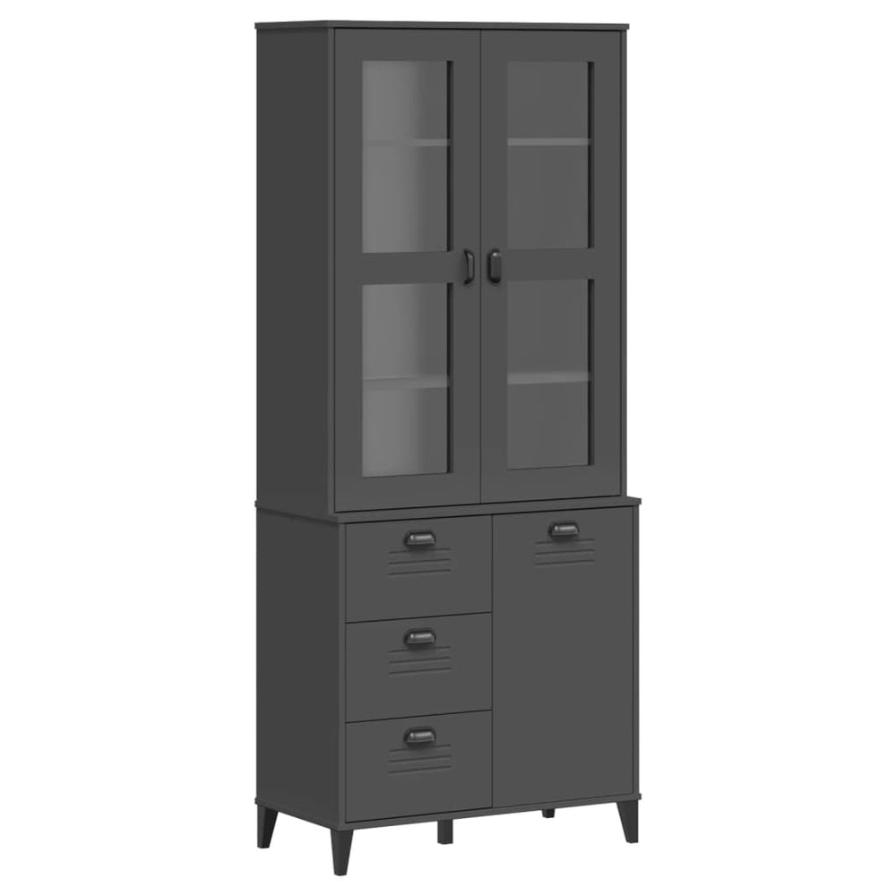Highboard VIKEN Anthrazit 80x40x190 cm Kiefer Massivholz