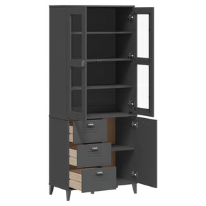Highboard VIKEN Anthrazit 80x40x190 cm Kiefer Massivholz