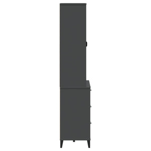 Highboard VIKEN Anthrazit 80x40x190 cm Kiefer Massivholz
