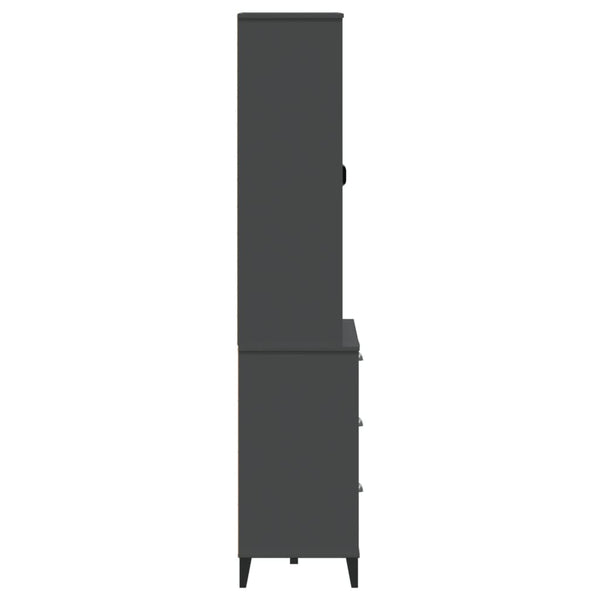 Highboard VIKEN Anthrazit 80x40x190 cm Kiefer Massivholz