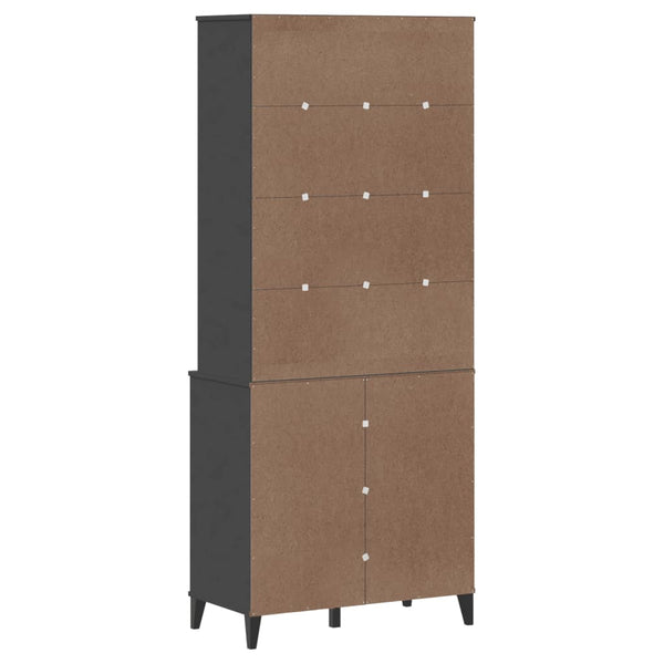 Highboard VIKEN Anthrazit 80x40x190 cm Kiefer Massivholz