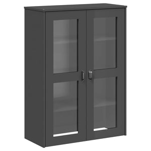 Highboard VIKEN Anthrazit 80x40x190 cm Kiefer Massivholz