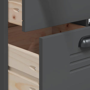 Highboard VIKEN Anthrazit 80x40x190 cm Kiefer Massivholz
