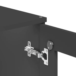 Highboard VIKEN Anthrazit 80x40x190 cm Kiefer Massivholz