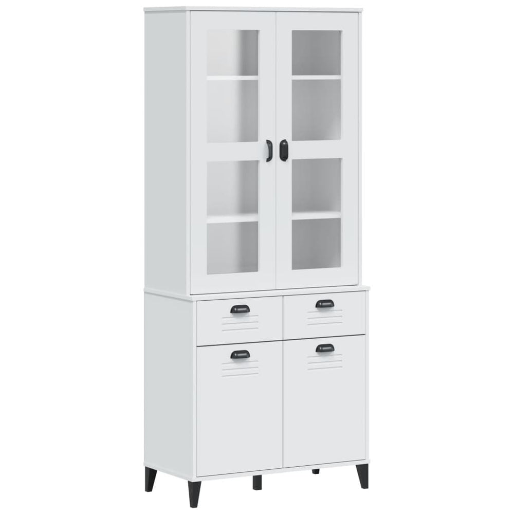 Highboard VIKEN Weiß 80x40x190 cm Kiefer Massivholz
