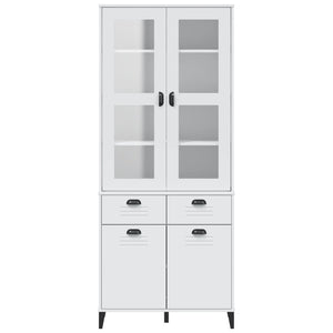 vidaXL Highboard VIKEN White 80x40x190 cm Solid Pine Wood