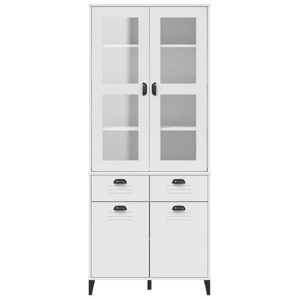 vidaXL Highboard VIKEN White 80x40x190 cm Solid Pine Wood
