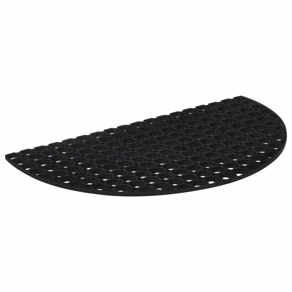 vidaXL Paillasson demi-lune 45x75 cm Caoutchouc