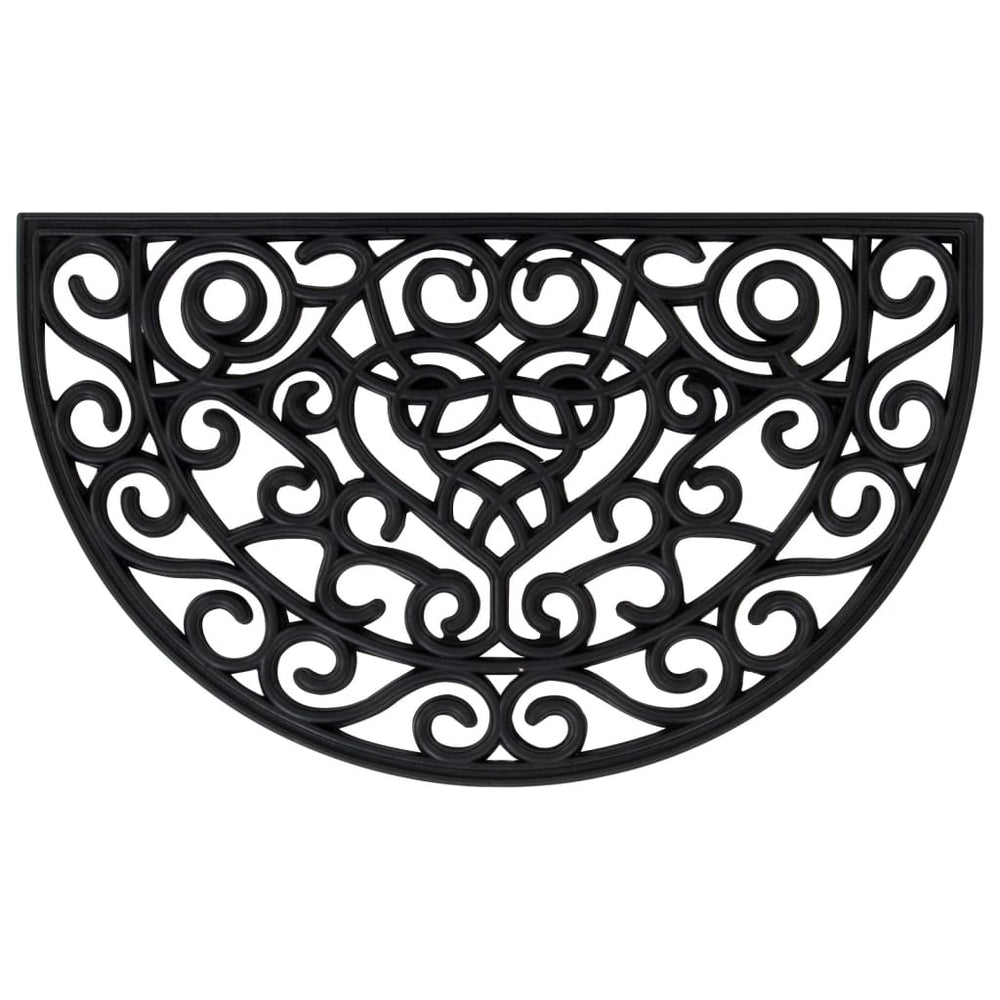 vidaXL Paillasson demi-lune 45x75 cm Caoutchouc
