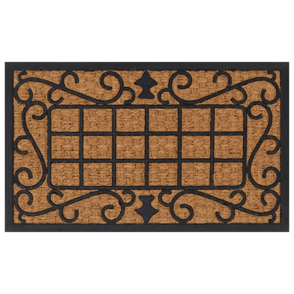 vidaXL Paillasson rectangulaire 45x75 cm en caoutchouc et fibre de coco